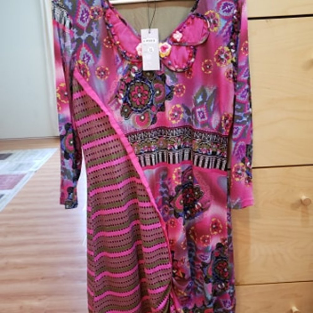 LOVE VINTAGE COLLECTION BEADED TUNIC XL NEW